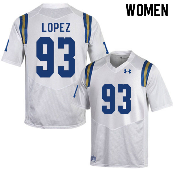 Women #93 RJ Lopez UCLA Bruins College Football Jerseys Sale-White - Click Image to Close